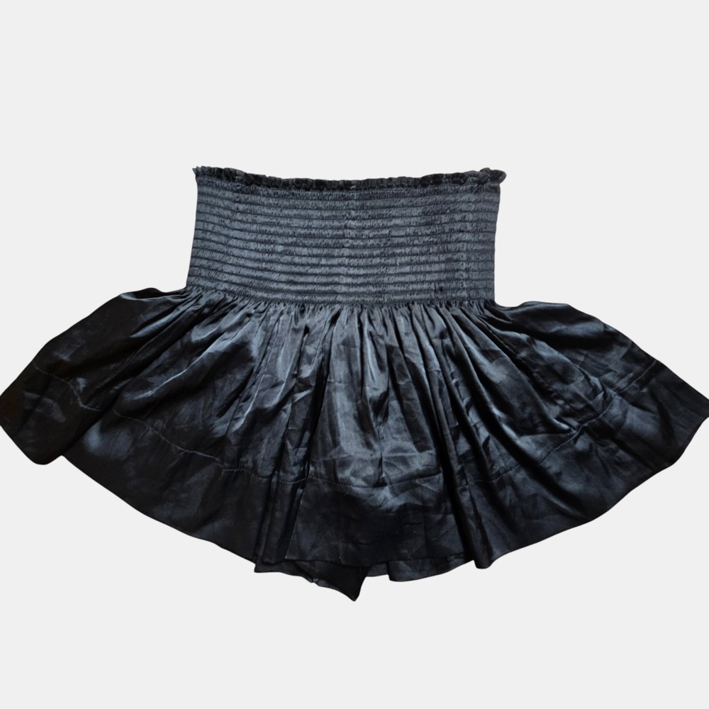 Natural Life Daisy Flouncy Satin Skort Shorts S Pull On Smocked Waist Party Chic